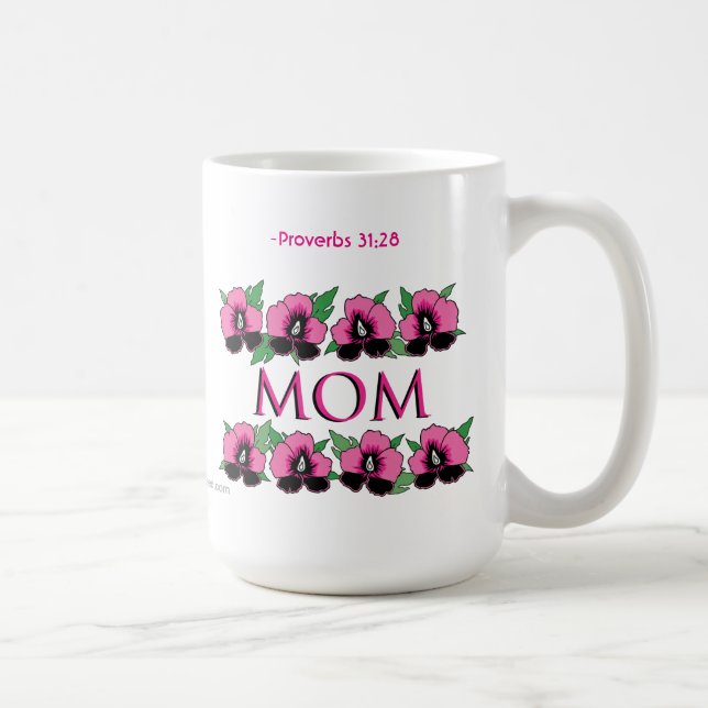 Caneca De Café Dia de as mães Proverbs 31:28 MOM (Direita)