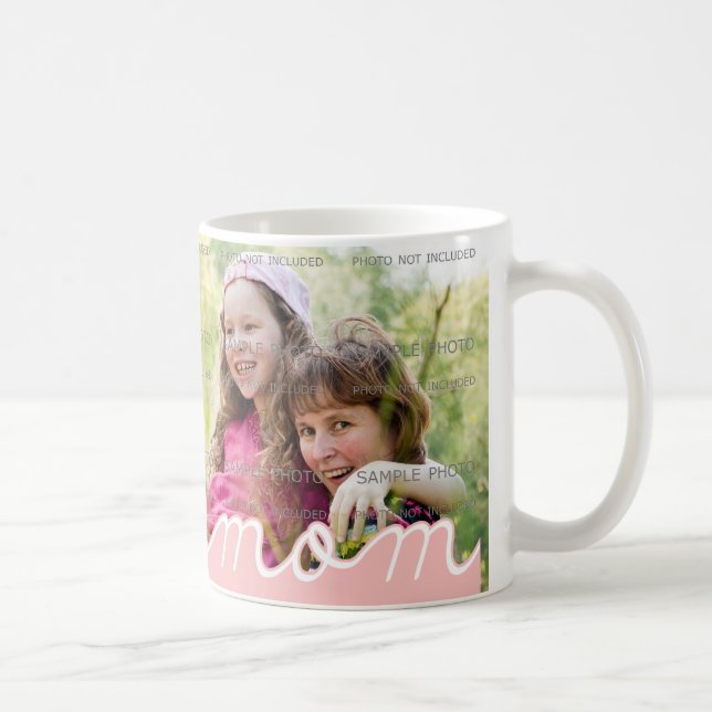 Caneca De Café Dia de as mães rosa Mugs personalizados com foto (Direita)