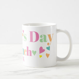 Caneca De Café Dia de as mães rosa tipografia colorida Brunch Ap