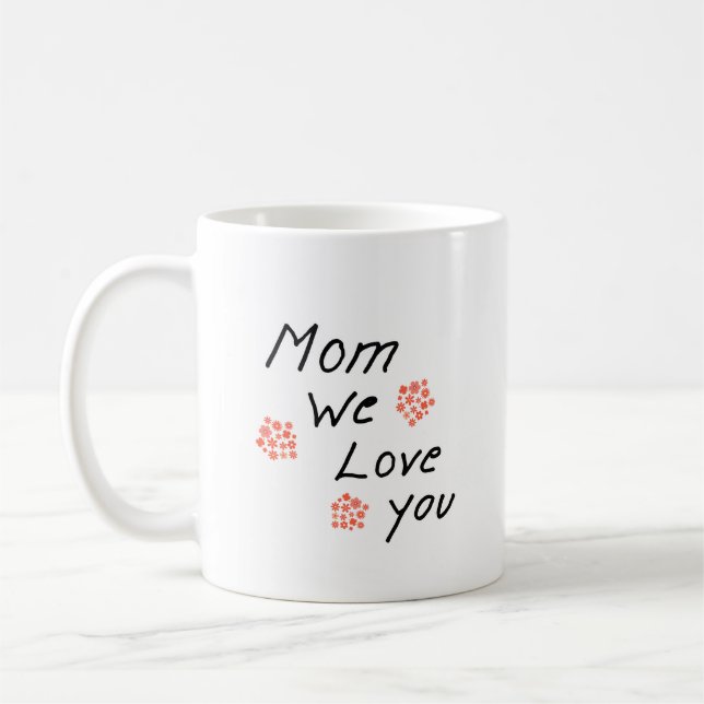 Caneca De Café dia de as mães simples e feliz personalizado manus (Esquerda)