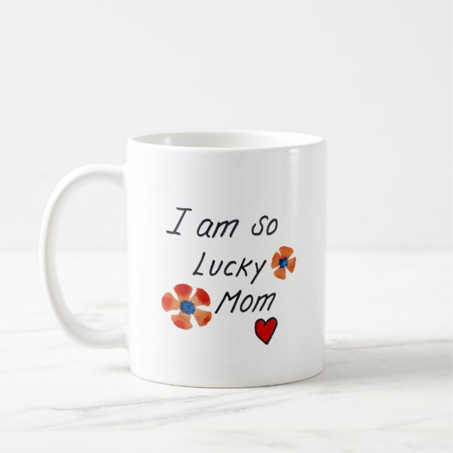 Caneca De Café dia de as mães simples e feliz personalizado manus (Esquerda)