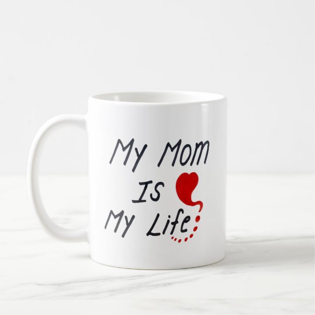 Caneca De Café dia de as mães simples e feliz personalizado manus (Esquerda)