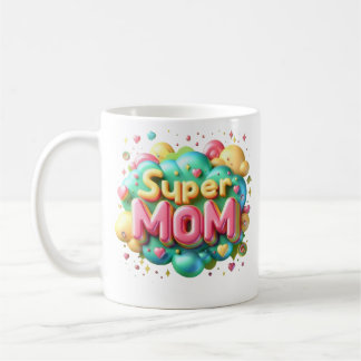 Caneca De Café Dia de as mães "Super Mãe" Mug Feita Para Mão,