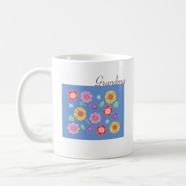 Caneca De Café Dia de as mães Vovó Flor Jardim Café (Esquerda)
