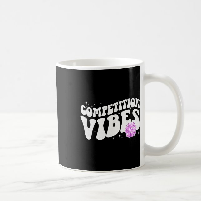 Caneca De Café Dia de Competição de Cheer Vibes Dia de Comp de Ch (Direita)