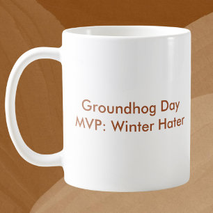 Caneca De Café Dia de Groundhog de Título Personalizado