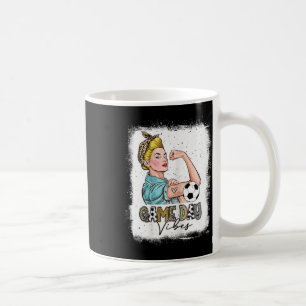 Caneca De Café Dia de Jogo de Futebol Feminino Desbotado Vibes de
