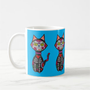Caneca De Café Dia de Los Muertos Cat