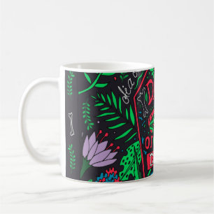 Caneca De Café Dia de los Muertos: Conjunto de Cartão Festivo