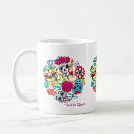 Caneca De Café Dia de Los Muertos Skulls