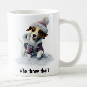 Caneca De Café Dia de Neve Personalizável do Jack Russell Terrier