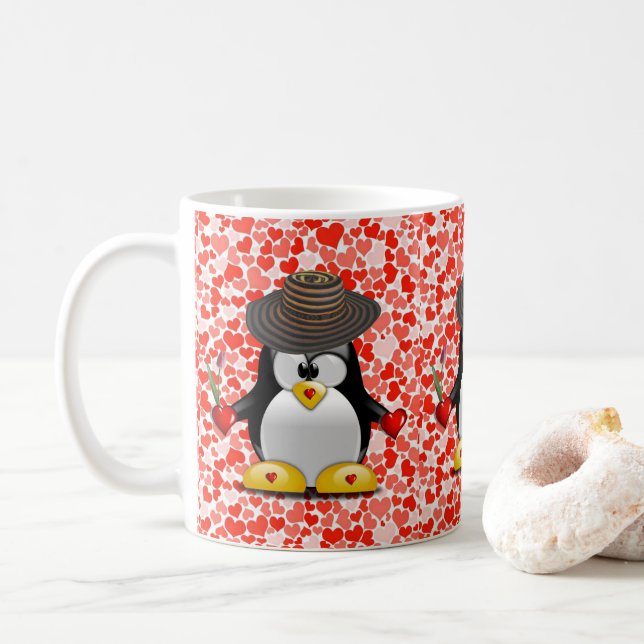 Caneca De Café Dia de os namorados (Com Donut)