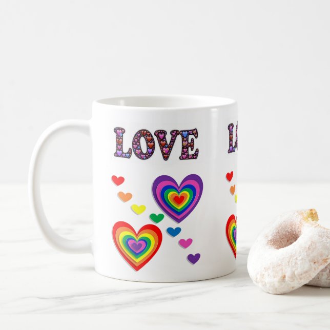 Caneca De Café Dia de os namorados (Com Donut)