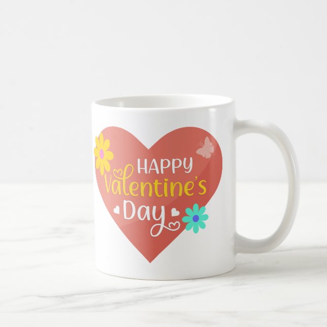 Caneca De Café Dia de os namorados, amor, coração (Direita)