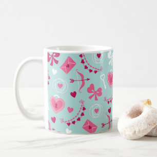 Caneca De Café dia de os namorados Amor Corações Setas Arcos Ve