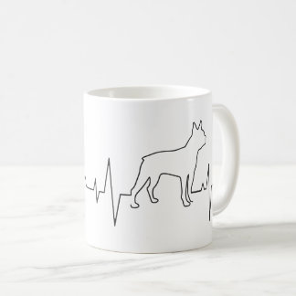 Caneca De Café Dia de os namorados Boston Terrier Heartbeat Dog L
