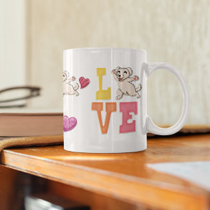 Caneca De Café Dia de os namorados Cachorro Maltês Personalizado