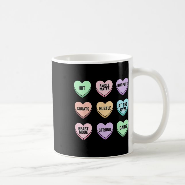 Caneca De Café Dia de os namorados Candy Heart Bodybuilding Malha (Direita)