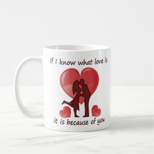 Caneca De Café Dia de os namorados casal beijando com corações