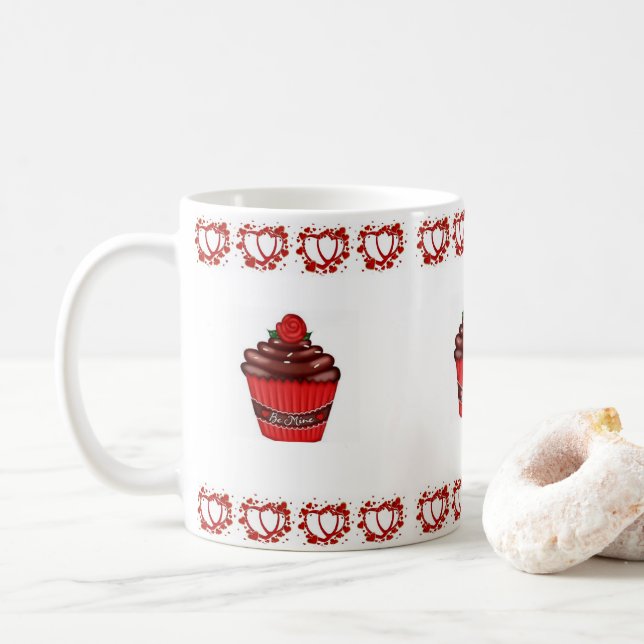 Caneca De Café Dia de os namorados Cupcake (Com Donut)
