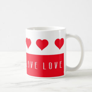 Caneca De Café Dia de os namorados de Amor e Corações Vermelhos