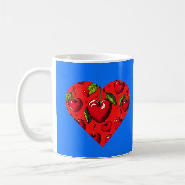 Caneca De Café Dia de os namorados de Cherry Hearts (Esquerda)
