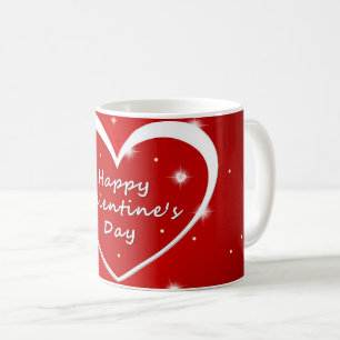 Caneca De Café Dia de os namorados de Coração Espumante Vermelho 