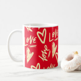 Caneca De Café Dia de os namorados de Corações de Amor