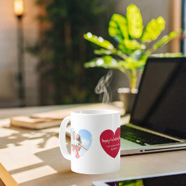 Caneca De Café Dia de os namorados de fotos de corações brancos v