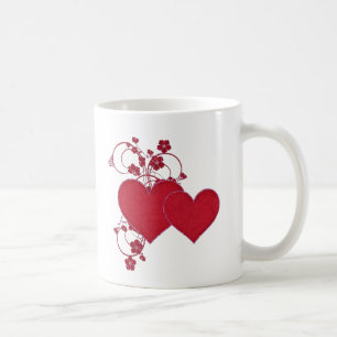 Caneca De Café Dia de os namorados Design de de Dois Corações Ver