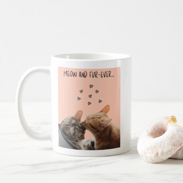 Caneca De Café Dia de os namorados, erva e peles (Com Donut)