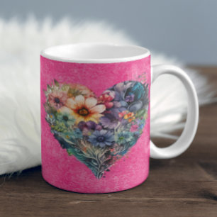 Caneca De Café Dia de os namorados Floral Bonito - Mug de Café Pe