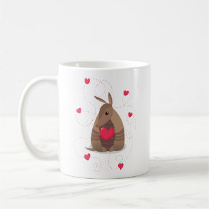 Caneca De Café Dia de os namorados Heart Texas Armadillo