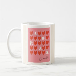 Caneca De Café Dia de os namorados Moderno Amour Heart Oferece Mu