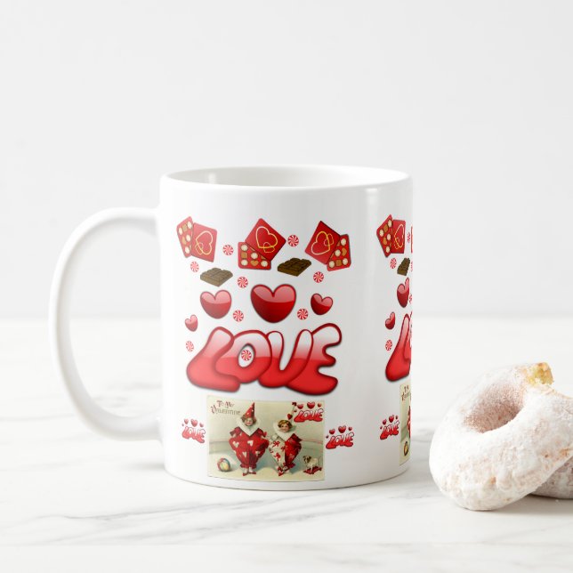 Caneca De Café Dia de os namorados Mug (Com Donut)