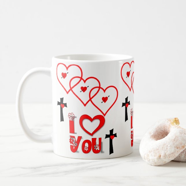 Caneca De Café Dia de os namorados Mug (Com Donut)