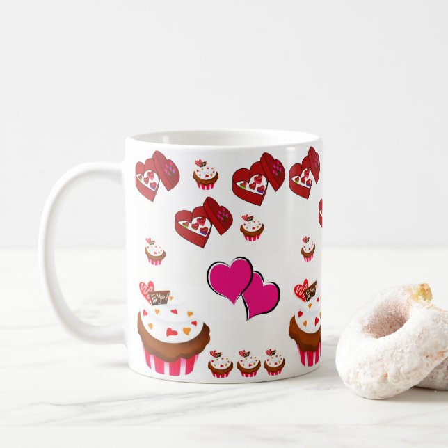 Caneca De Café Dia de os namorados Mug (Com Donut)