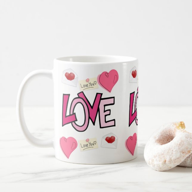 Caneca De Café Dia de os namorados Mug (Com Donut)