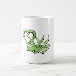 Caneca De Café Dia de os namorados Mug Dragon Casal Tail of Heart