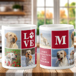 Caneca De Café Dia de os namorados Personalizado 7 da Colagem de<br><div class="desc">Apresentando nossa caneca de pata de amor moderna e na moda, o presente perfeito para qualquer amante de cachorro! Esta caneca apresenta uma moderna colagem personalizada de fotos e a mensagem personalizada de dia de os namorados para mostrar seu amor pelo seu amigo peludo. Como mãe de cachorro ou pai,...</div>