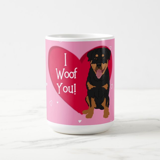 Caneca De Café Dia de os namorados Rottweiler (Centro)