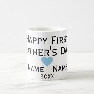 Caneca De Café Dia de os pais ama mamãe e bebê em preto e azul