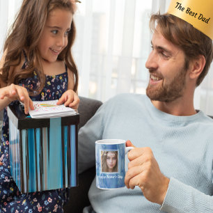 Caneca De Café Dia de os pais Azul-Agate Geode Feliz