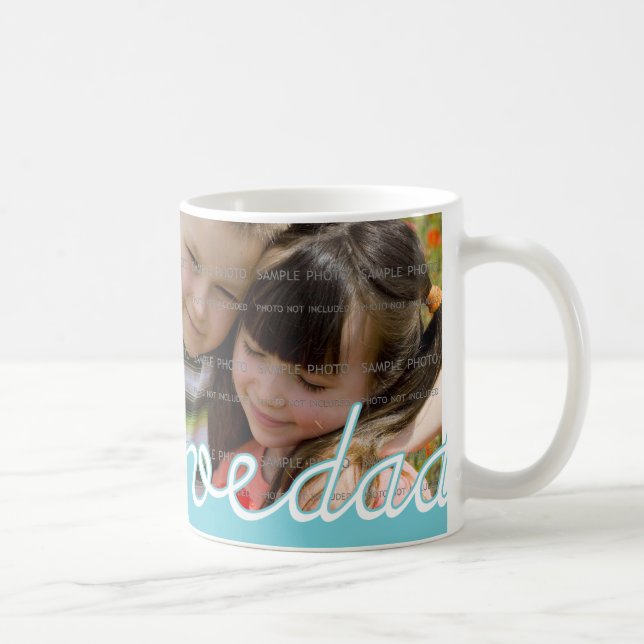 Caneca De Café Dia de os pais azul Mugs personalizados com foto (Direita)