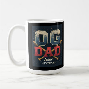 Caneca De Café Dia de os pais de beisebol com Pai OG personalizad
