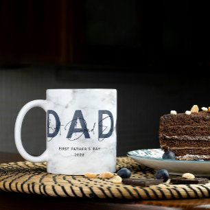 Caneca De Café Dia de os pais de Fotos do Melhor Pai Azul Dusty