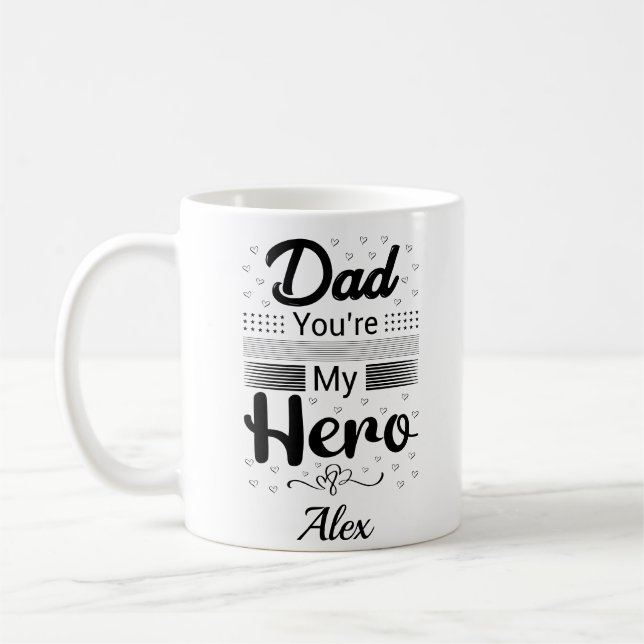 Caneca De Café Dia de os pais de Nome Personalizado (Esquerda)