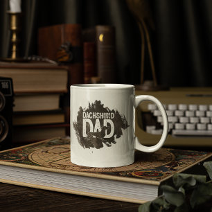 Caneca De Café Dia de os pais de Pai de Dachshund Personalizado