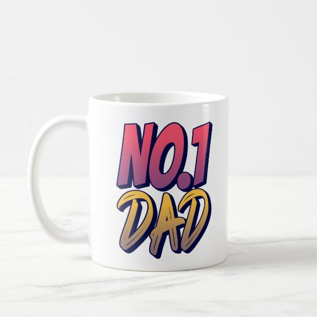 Caneca De Café Dia de os pais de Texto do Pai N.º 1 (Esquerda)