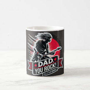 Caneca De Café Dia de os pais de Violão Elétrico do Pai Rockstar